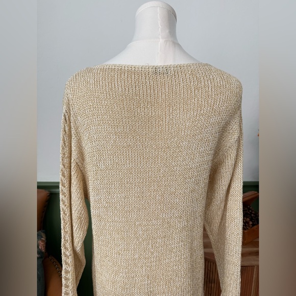 Vintage Exclusively Misook Dress/Top knitted gold/cream No Size Tag Best M/L - Picture 8 of 10